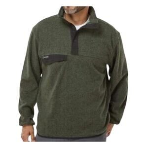 Dri Duck Denali Mountain Green Fleece Pullover Front Snap Closure Pocket 2XL